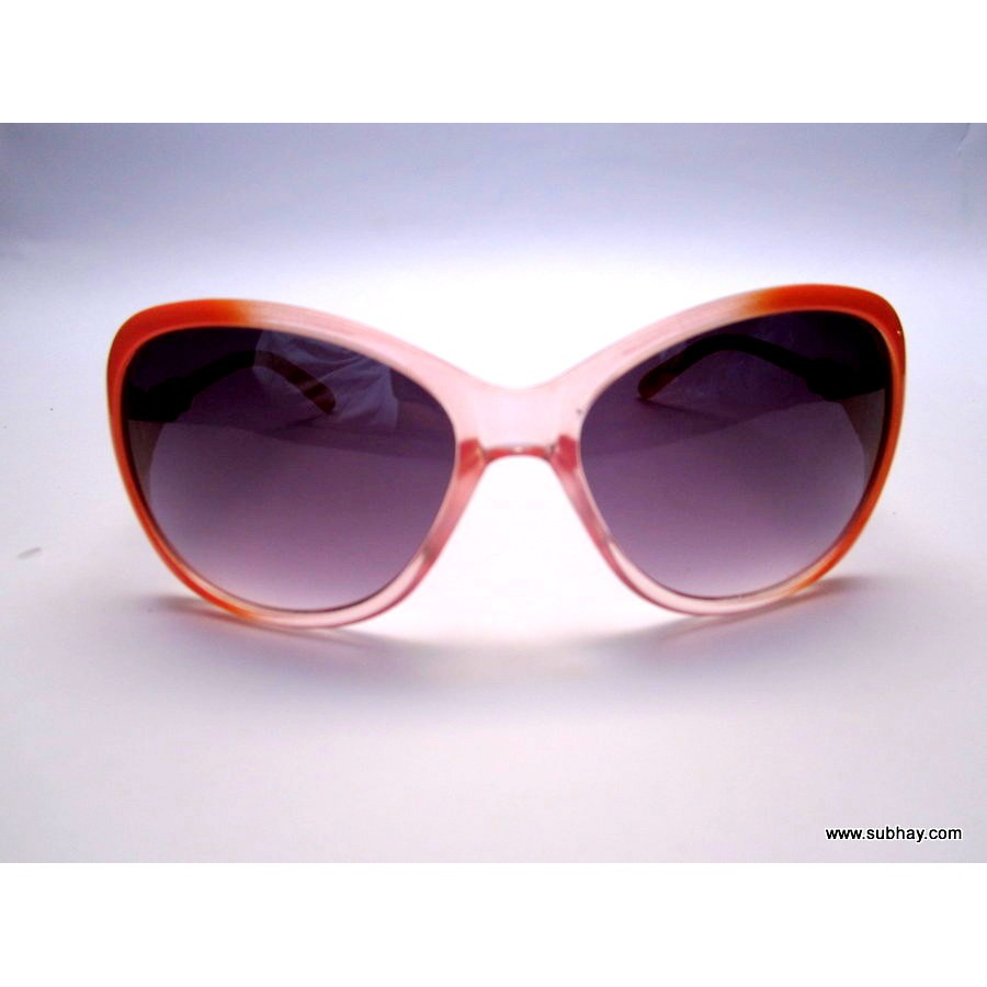 Sunglasses For Her Orange & White Frame / Black Gradient Lenses SG-07